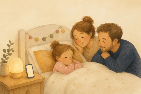 Einschlafgeschichte: Kind hört abends im Bett eine persönliche Geschichte