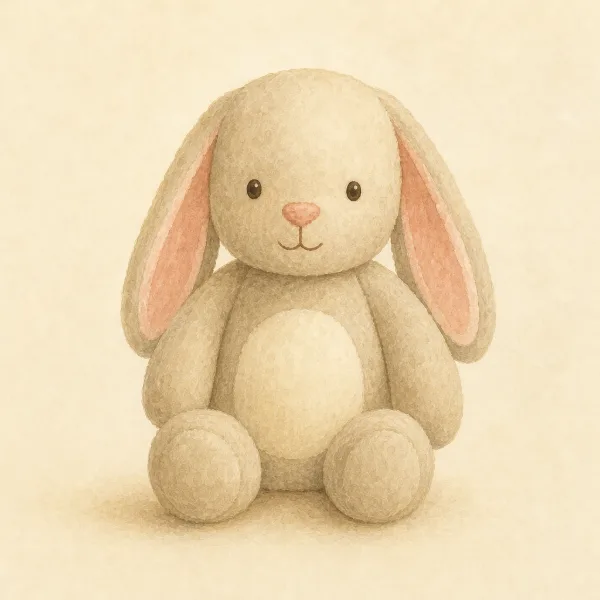 Plüschtier Hase mit eingebautem Lautsprecher, von vorne