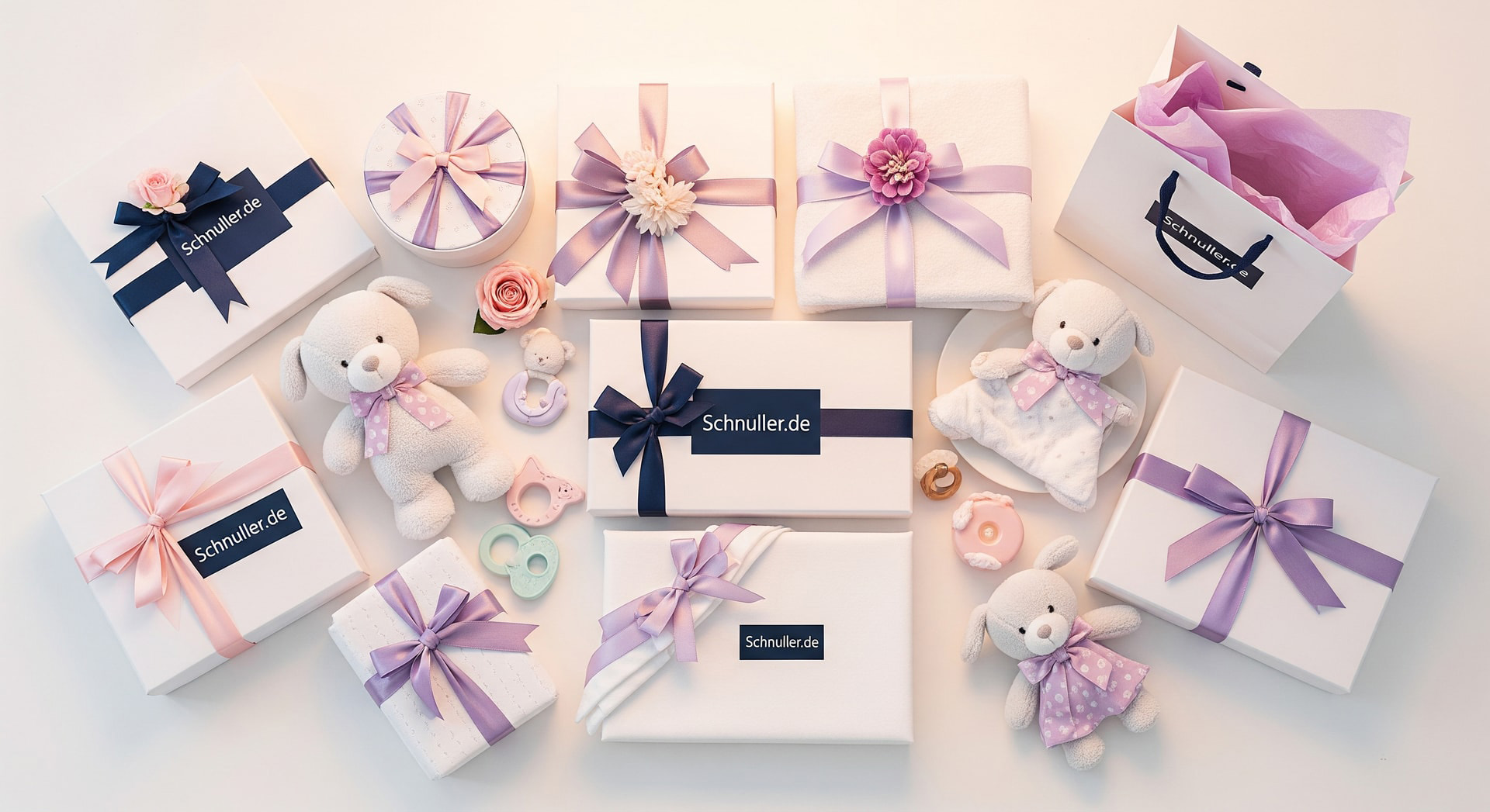 Liebevoll verpackte Babygeschenke von Schnuller.de