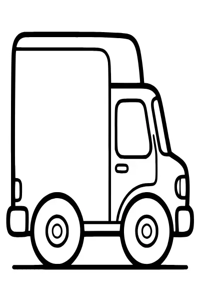 Kleiner Lieferwagen mit großen Rädern – Ausmalbilder Auto zum Ausdrucken