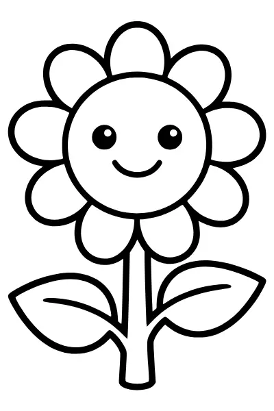 Große Sonnenblume: Ausmalbilder Blumen als PDF zum Ausmalen