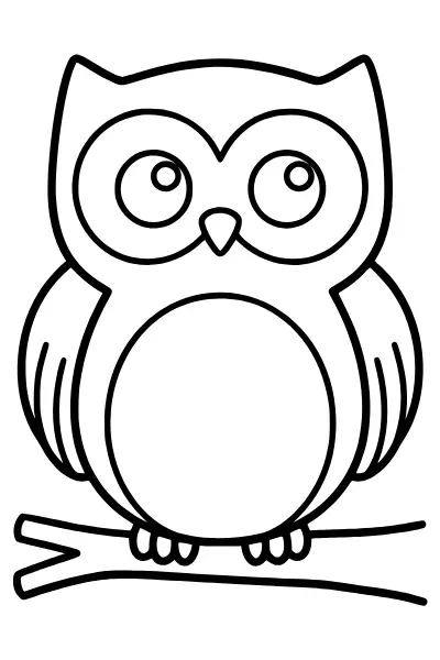Ausmalbild Eule mit großen Augen, Ausmalbilder Eule kostenlos zum Ausdrucken als PDF