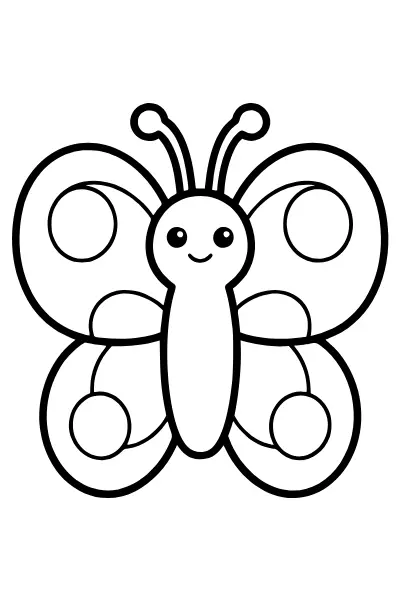 Schmetterling mit großen Flügeln zum Ausmalen – Ausmalbilder Frühling