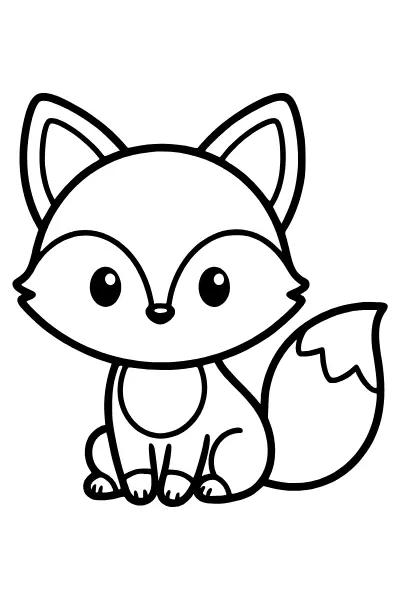 Ausmalbilder Fuchs: kleines Fuchsjunges zum Ausmalen