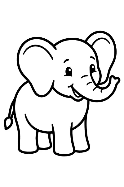 Elefant – Ausmalbilder für Kleinkinder zum Ausdrucken