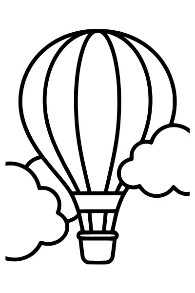 Heißluftballon – Ausmalbilder für Kleinkinder zum Ausdrucken