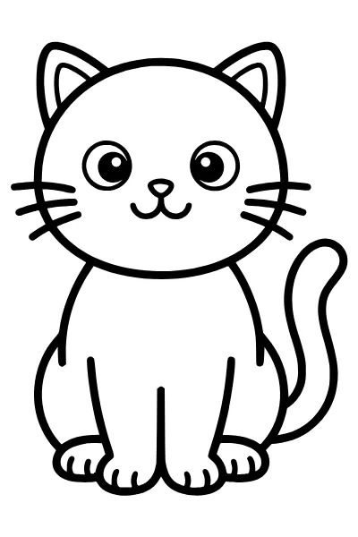 Sitzende Katze – Ausmalbilder für Kleinkinder zum Ausdrucken