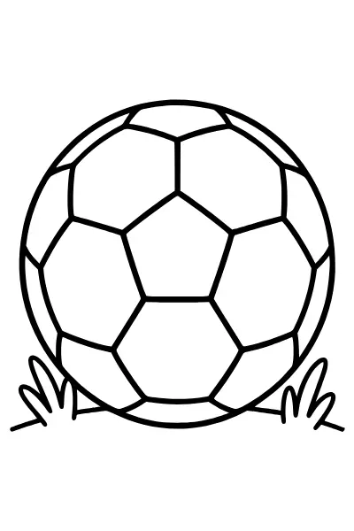 Ausmalbilder Fußball: großer Ball zum Ausmalen