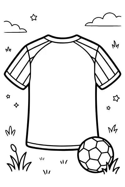 Ausmalbilder Fußball: Trikot mit leerem Rücken