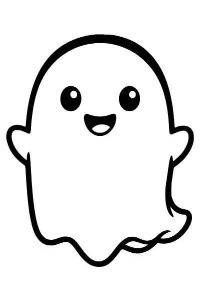 Kleines Gespenst – Ausmalbilder Halloween zum Ausdrucken