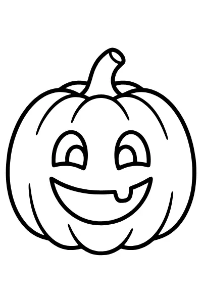 Kürbis mit Lache – Ausmalbilder Halloween zum Ausdrucken