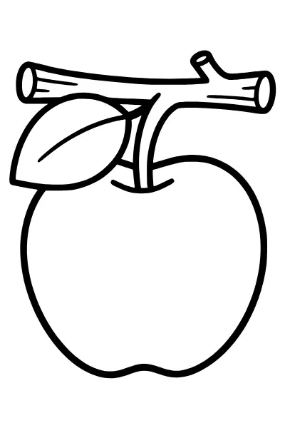 Apfel am Zweig – Ausmalbilder Herbst zum Ausdrucken