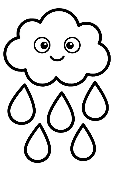 Regenwolke – Ausmalbilder Herbst zum Ausdrucken