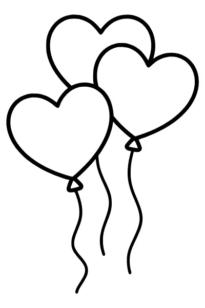 Herz-Luftballons – Ausmalbilder Herz für Kita-Kinder