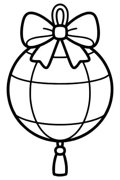 Lampion mit Schleife – Ausmalbilder Laterne für Kinder zum Ausdrucken