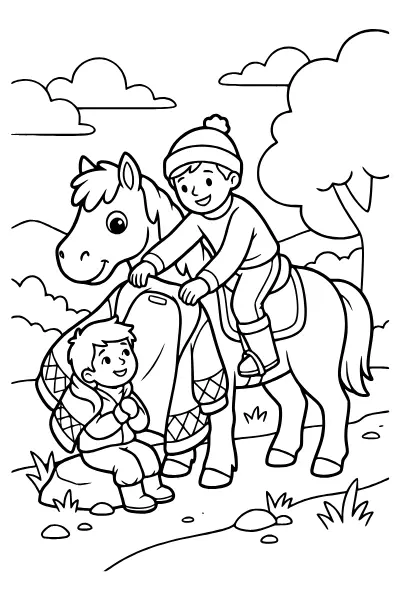 Sankt Martin zu Pferd – Ausmalbilder Laterne für den Martinsumzug