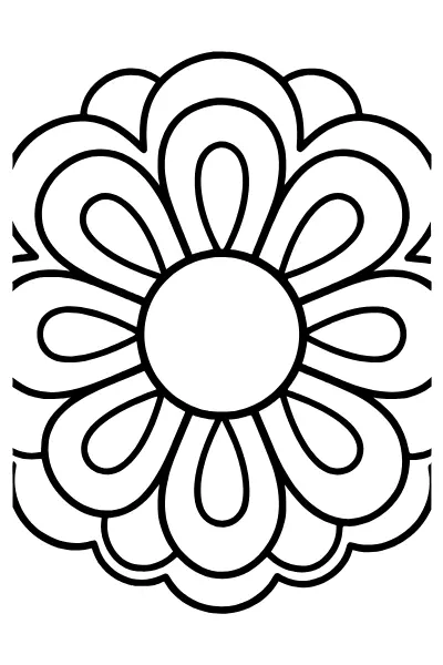 Große Blume mit acht Blütenblättern – Mandalas zum Ausdrucken