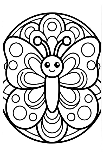 Schmetterling mit großen Flügeln – Mandalas zum Ausdrucken