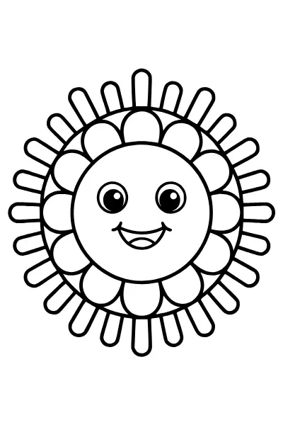 Sonne mit Strahlenkranz – Mandalas zum Ausdrucken