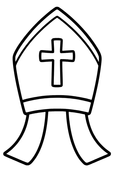 Mitra mit Kreuz als großes Malmotiv – Ausmalbilder Nikolaus