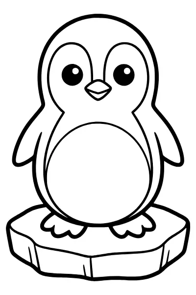 Pinguin auf einer Eisscholle – Ausmalbilder Pinguin zum Ausdrucken