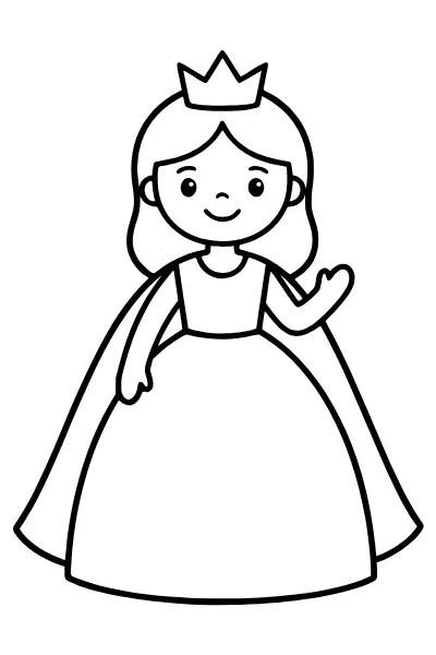 Prinzessin mit Umhang – Ausmalbilder Prinzessin zum Ausdrucken