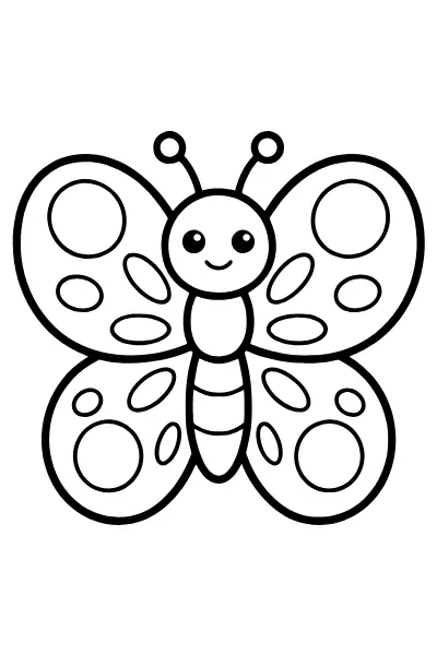 Großer Schmetterling mit runden Flügeln – Ausmalbilder Schmetterling zum Ausdrucken