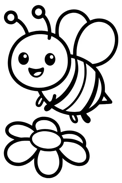 Biene zum Ausmalen – Ausmalbilder Tiere
