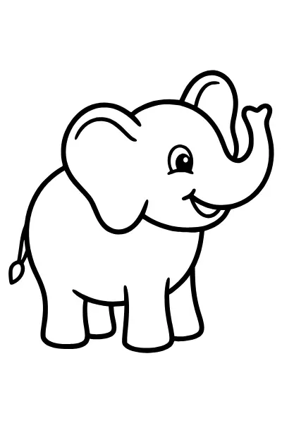 Elefant zum Ausmalen – Ausmalbilder Tiere