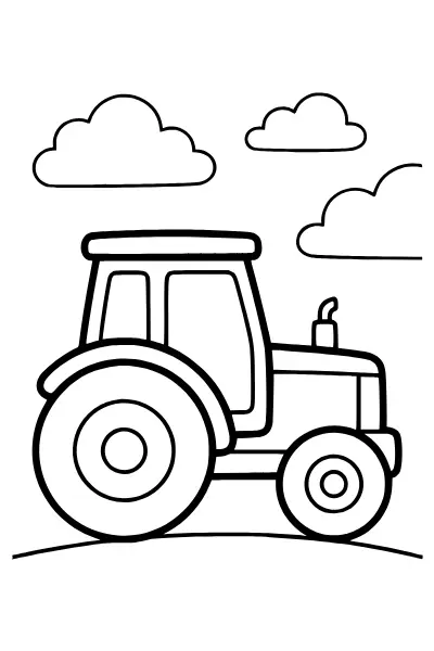 Traktor auf dem Feld – Ausmalbilder Traktor zum kostenlosen Ausdrucken