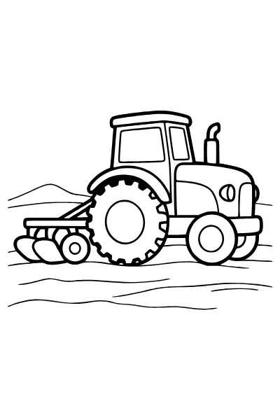 Traktor mit Pflug – Ausmalbilder Traktor kostenlos ausdrucken