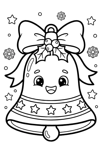 Glocke mit Schleife – Ausmalbilder Weihnachten zum Ausdrucken