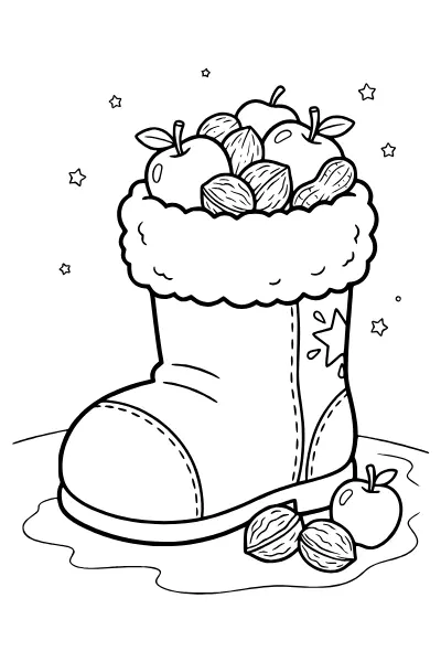Nikolausstiefel – Ausmalbilder Weihnachten zum Ausdrucken