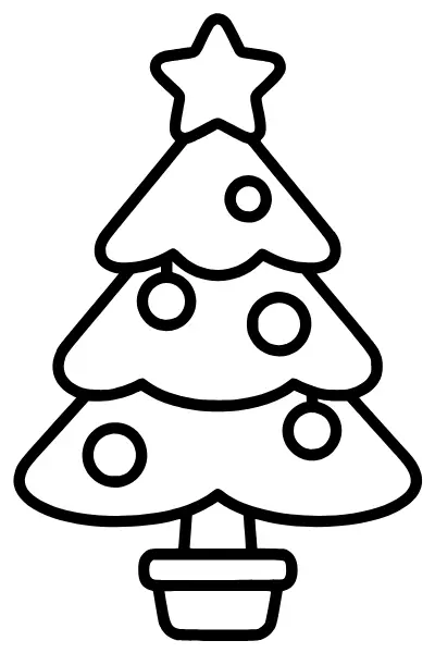 Tannenbaum mit Stern – Ausmalbilder Weihnachten zum Ausdrucken