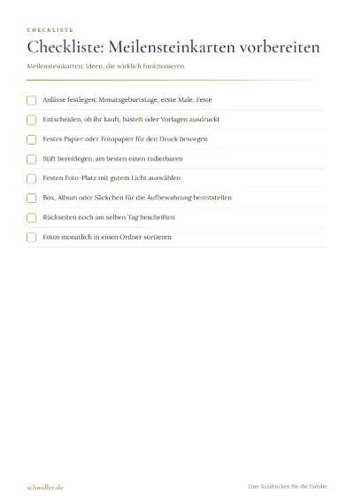 Vorschau: Checkliste: Meilensteinkarten vorbereiten