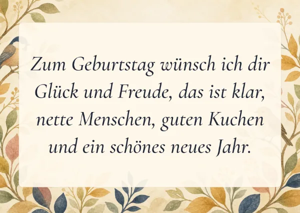 Spruchkarte: Zum Geburtstag wünsch ich dir
