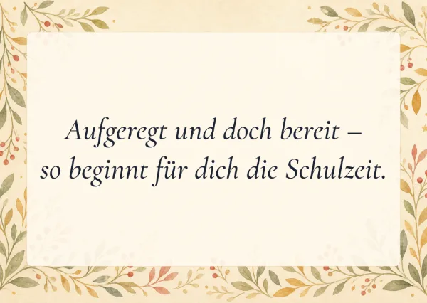 Spruchkarte: Aufgeregt und doch bereit –