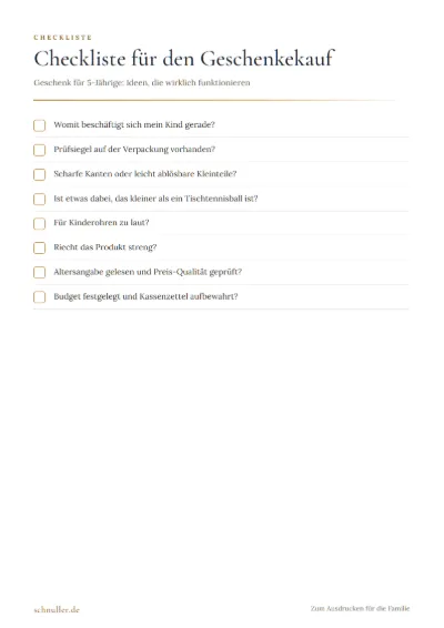Vorschau: Checkliste für den Geschenkekauf