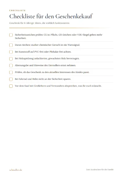 Vorschau: Checkliste für den Geschenkekauf