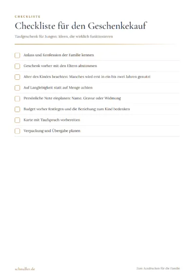 Vorschau: Checkliste für den Geschenkekauf