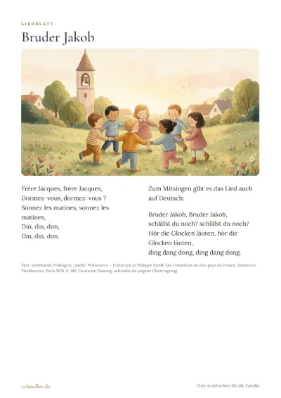 Vorschau: Liedblatt: Bruder Jakob