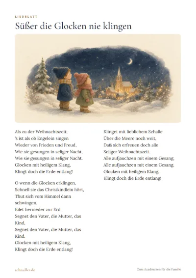 Vorschau: Liedblatt: Süßer die Glocken nie klingen