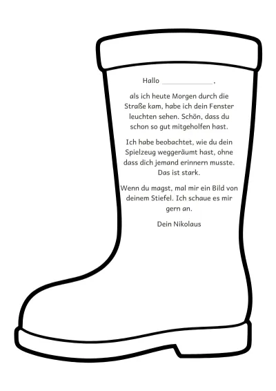Vorlage: Stiefel-Brief