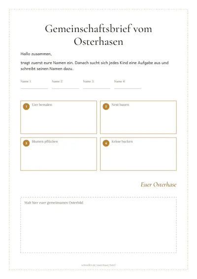 Vorlage: Gemeinschaftsbrief für Kita und Geschwister
