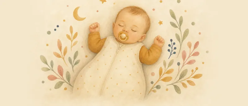 Baby nuckelt zufrieden am Schnuller – Titelbild zum Ratgeber über Nuckeln bei Babys und Kleinkindern