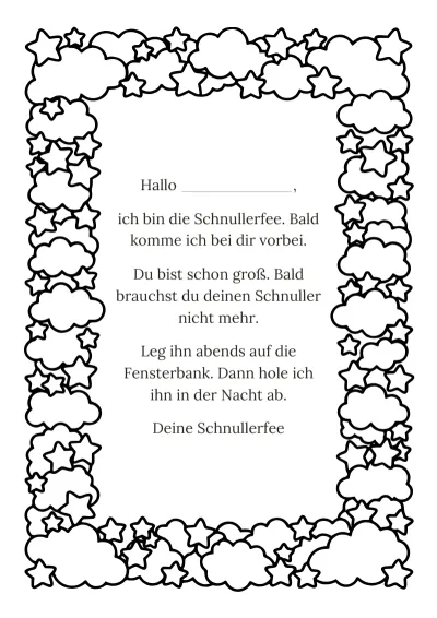 Vorlage: Ankündigung mit Ausmalbild