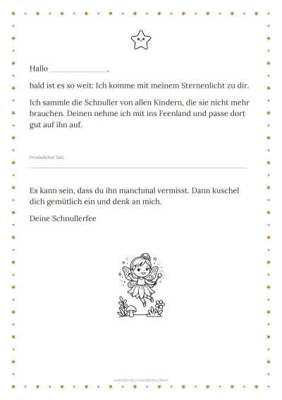 Vorlage: Brief im Sternenglanz-Design