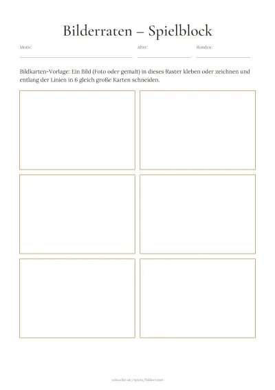Vorlage: Druckvorlage: Spielblock