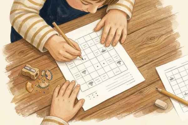 Mehrere Schussmarkierungen in einer Reihe auf dem Spielplan – Illustration zum Salven-Modus