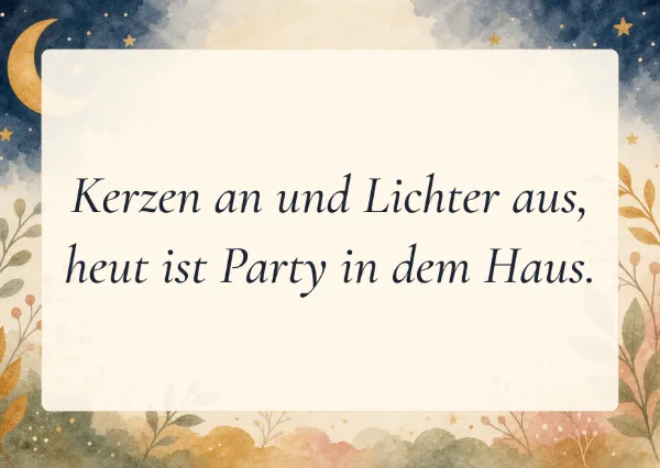 Spruchkarte: Kerzen an und Lichter aus,